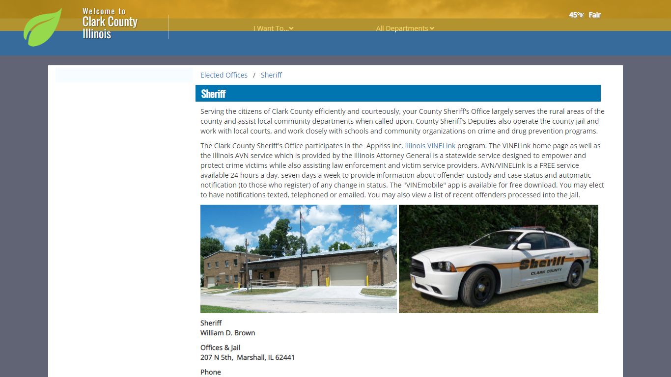 The Official Website of Clark County, IL - Sheriff